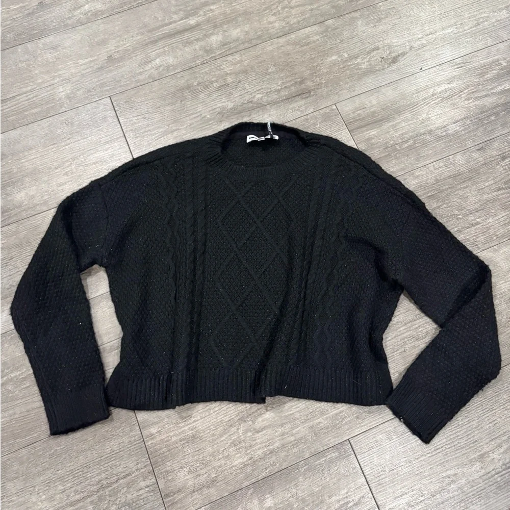 DKNY Black Cable Knit Women's Sweater